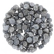 Czech 2-hole Cabochon kralen 6mm Chalk White Grey Luster